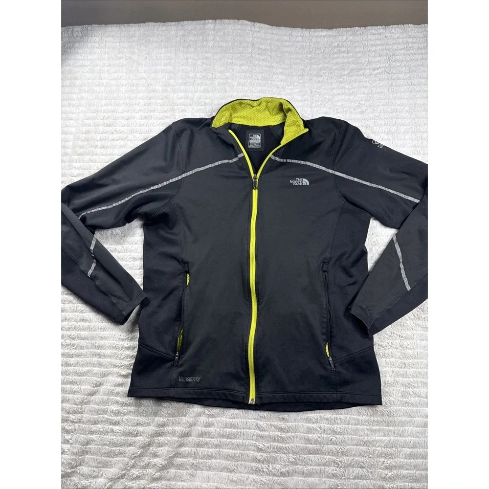 The North Face‎ Jacket Men L Black Flight Series Running Cycling Windstopper GUC